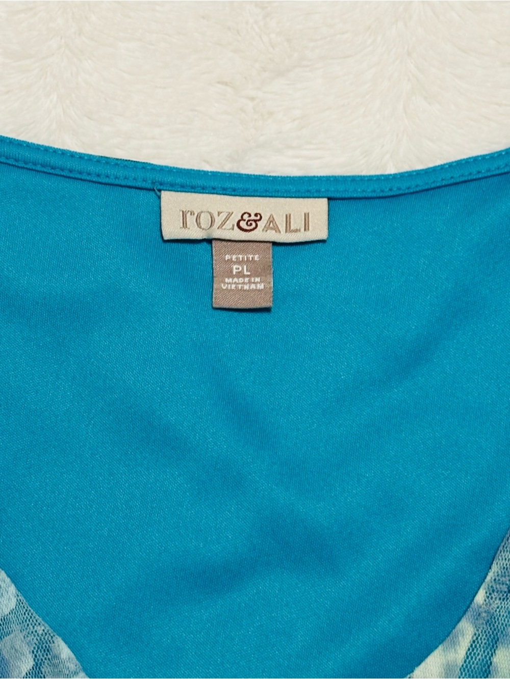 Y2K Women's Blue Patterned Ruffle Tank Top - Picture 3 of 4